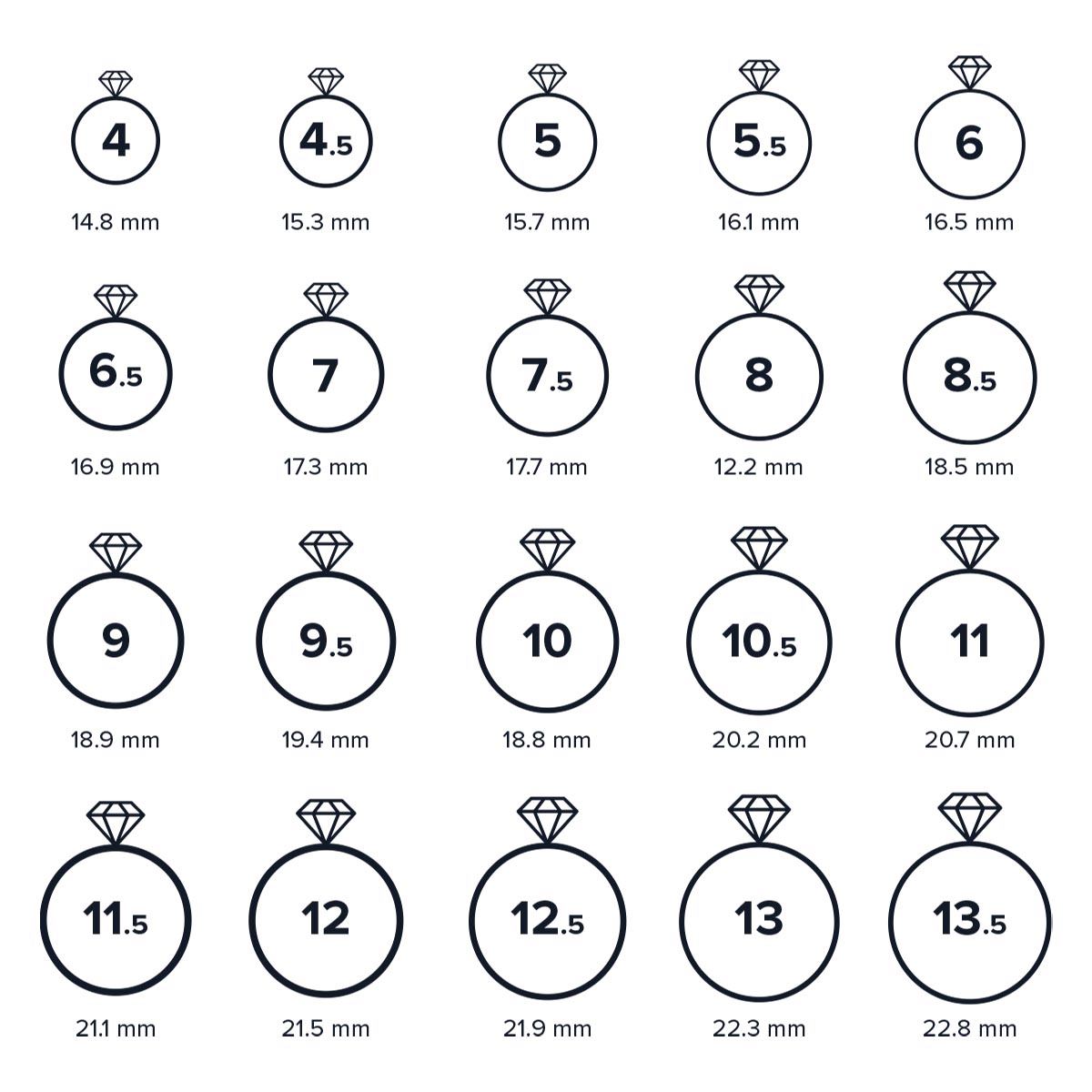 Ring Size Chart 100 Original Www metaltecnica pe