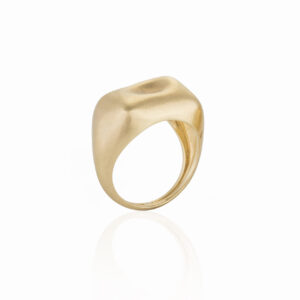 Nada Ghazal Baby Malak yellow Gold Rectangle Ring at Meridian Jewelers