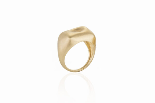 Nada Ghazal Baby Malak yellow Gold Rectangle Ring at Meridian Jewelers