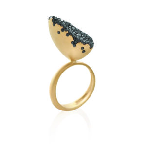 Nada Ghazal Baby Malak Flourish Caviar Marquis Ring at Meridian Jewelers