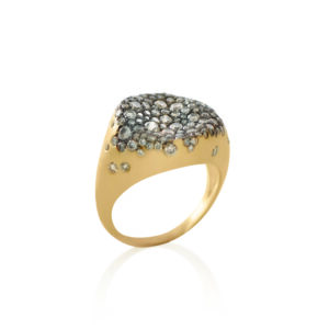 Nada Ghazal Baby Malak Champagne Diamond Round Ring at Meridian Jewelers