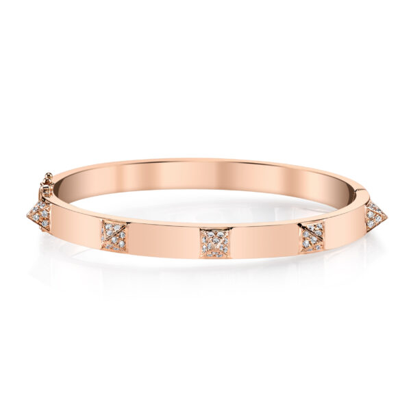 Anita Ko Oval Bracelet with Diamond Spikes (Rose Gold) at Meridian Jewelers