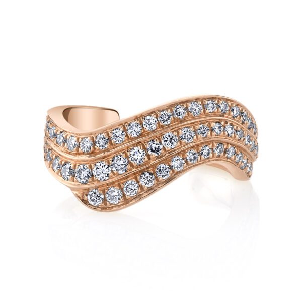 Anita Ko 3 Row Diamond Wave Ear Cuff (Rose Gold) at Meridian Jewelers