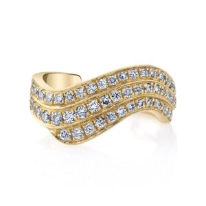 Anita Ko 3 Row Diamond Wave Ear Cuff (yellow gold) at Meridian Jewelers