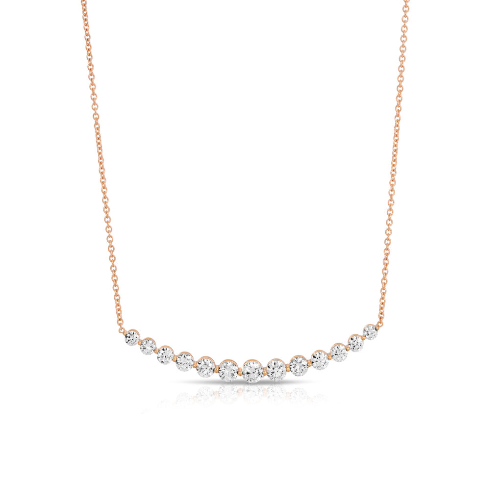 rose gold Anita Ko Crescent Diamond Necklace at Meridian Jewelers