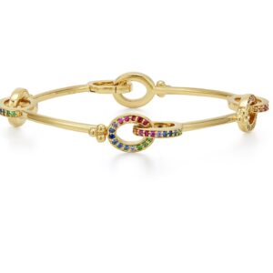 Temple St. Clair 18K Orsina Rainbow Sapphire Bracelet at Meridian Jewelers