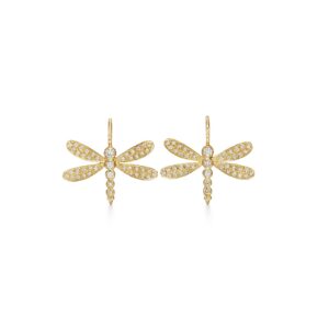 Temple St. Clair 18K Diamond Dragonfly Earnings at Meridian Jewelers