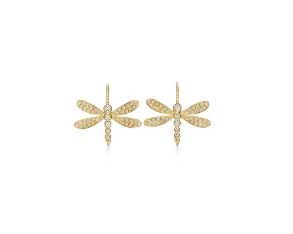 Temple St. Clair 18K Diamond Dragonfly Earnings at Meridian Jewelers