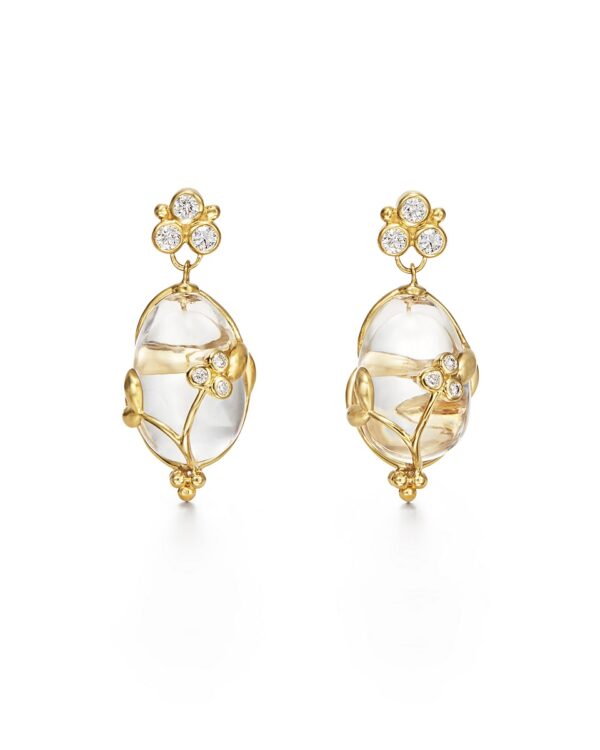 Temple St. Clair 18K Vine Amulet Earrings at Meridian Jewelers