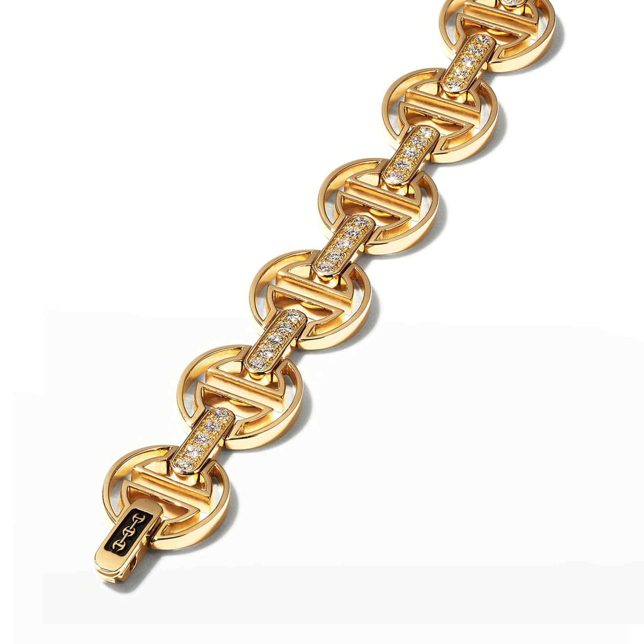 HOORSENBUHS 18kt yellow gold diamond chain-link bracelet