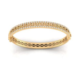 Hoorsenbuhs 18K Yellow Gold Chassis White Diamond Bracelet at Meridian Jewelers