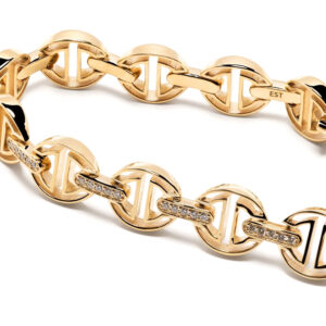 Hoorsenbuhs 18K Yellow Gold Small Link Diamond Bracelet at Meridian Jewelers