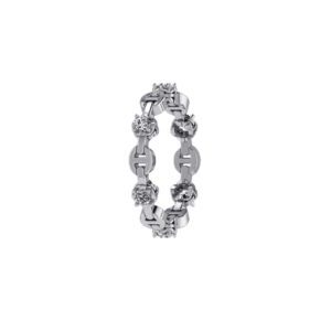 Hoorsenbuhs 18K White Gold Gold Micro Tri-Link Diamond Bracelet at Meridian Jewelers