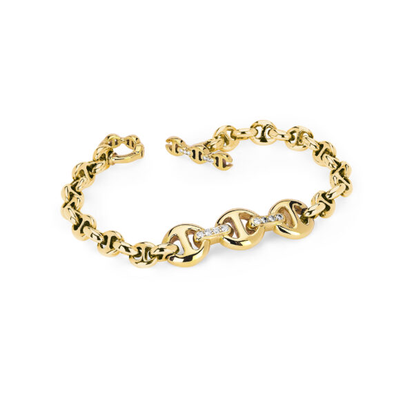 Hoorsenbuhs 18K Yellow Gold White Diamond Bracelet at Meridian Jewelers