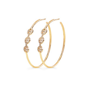 Hoorsenbuhs 18K Yellow Gold Diamond Hoops at Meridian Jewelers