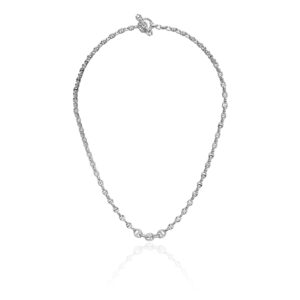 Hoorsenbuhs 18K White Gold Open Link Pave Diamond Necklace at Meridian Jewelers