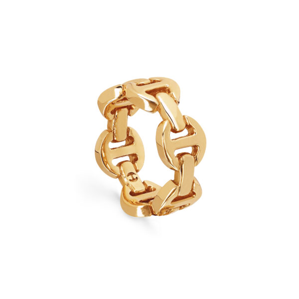 Hoorsenbuhs 18K Yellow Gold Brute Classic Tri Link Ring - Image 2