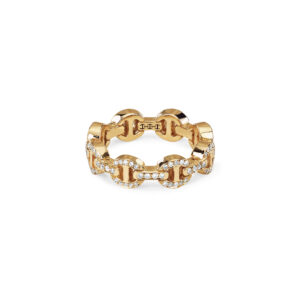 Hoorsenbuhs 18K Yellow Gold Dame Tri Link Antiquated Diamond Ring at Meridian Jewelers