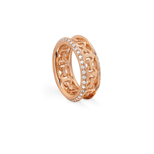 Hoorsenbuhs 18K Rose Gold Chassis White Diamond Ring - Image 2