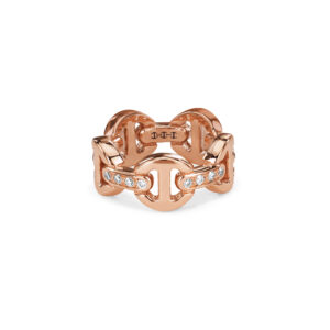 Hoorsenbuhs 18K Rose Gold Dame Tri-Link Diamond Ring at Meridian Jewelers