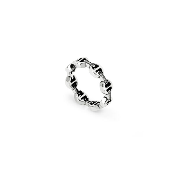 Hoorsenbuhs Sterling Silver Dame Tri-Link Diamond Ring - Image 2