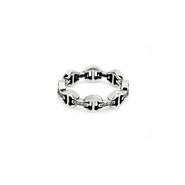 Hoorsenbuhs Sterling Silver Dame Tri-Link Diamond Ring at Meridian Jewelers