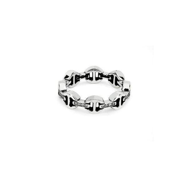 Hoorsenbuhs Sterling Silver Dame Tri-Link Diamond Ring at Meridian Jewelers