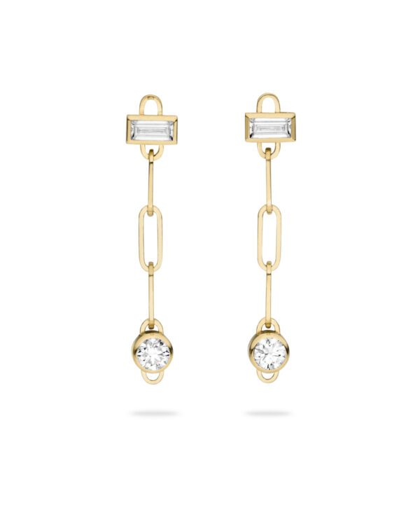 Nouvel Heritage Baguette Round PM Classic Earrings at Meridian Jewelers