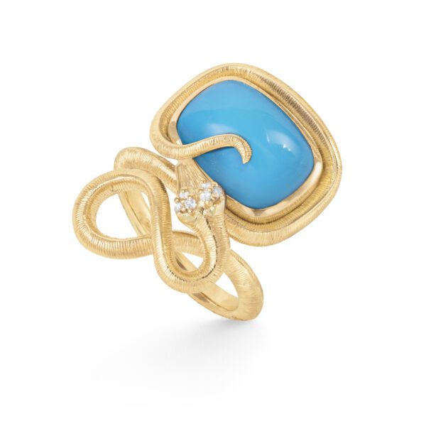 Ole Lynggaard Turquoise Snakes Ring at Meridian Jewelers