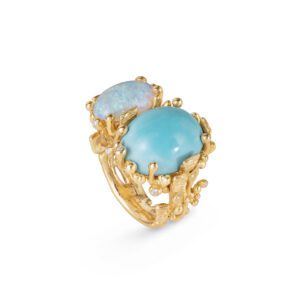 Ole Lynggaard Turquoise Boho Double Ring at Meridian Jewelers