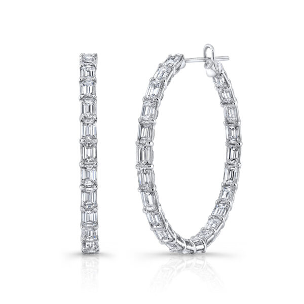 Rahaminov Diamonds 2" Diamond Hoops at Meridian Jewelers