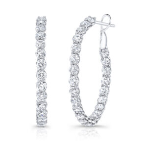 Rahaminov Diamonds Round Diamond Hoops at Meridian Jewelers