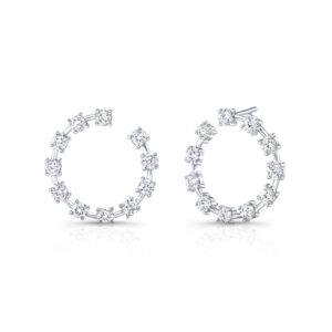 Rahaminov Diamonds Circle Bar Hoops at Meridian Jewelers