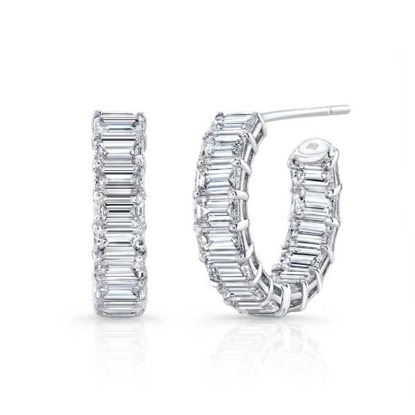 Rahaminov Diamonds Emerald Cut Hoops