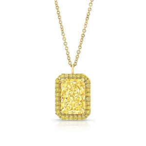Rahaminov Diamonds Radiant Halo Necklace at Meridian Jewelers