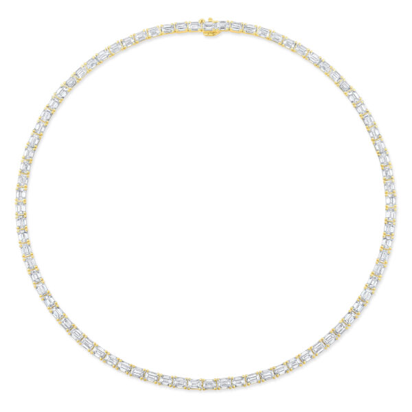 Rahaminov Diamonds Emerald Cut Line Necklace at Meridian Jewelers