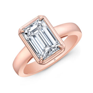 Rahaminov Diamonds Illusion Bezel Rose Gold Ring at Meridian Jewelers