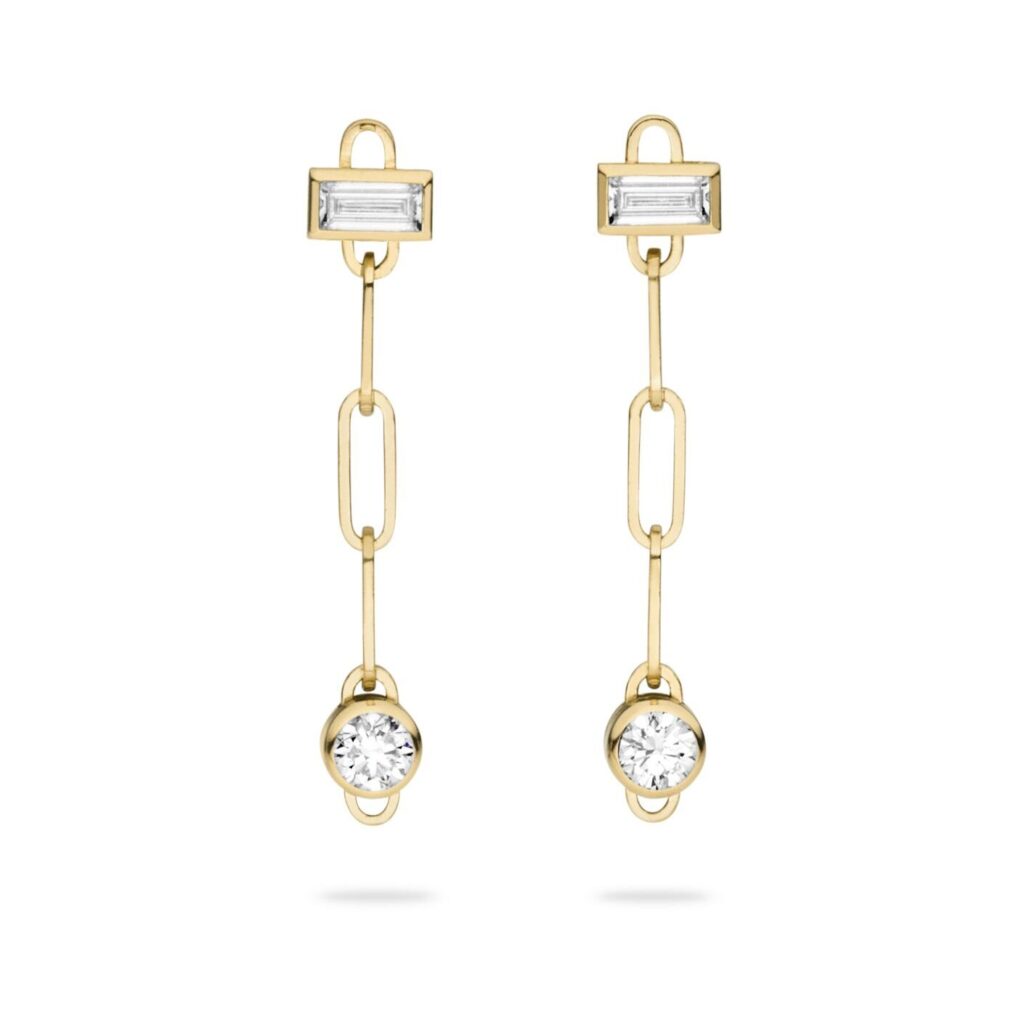 Nouvel Heritage Baguette Round PM Classic Earrings at Meridian Jewelers
