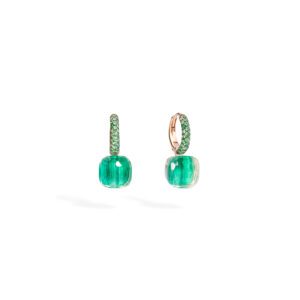 Pomellato Malachite Nudo Classic Earrings at Meridian Jewelers