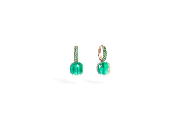 Pomellato Malachite Nudo Classic Earrings at Meridian Jewelers