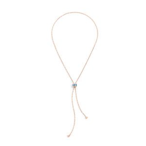 Pomellato London Blue Topaz Iconica Lariat Necklace at Meridian Jewelers