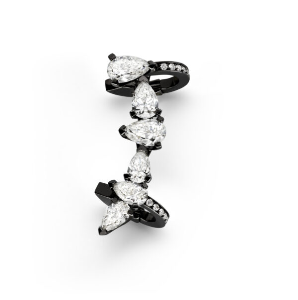 Repossi Black Gold 6 Pear Cut Diamond Serti Sur Vide Earcuff at Meridian Jewelers