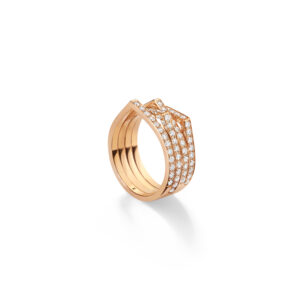 Repossi 4 Row Pink Gold Diamond Antifer Ring at Meridian Jewelers