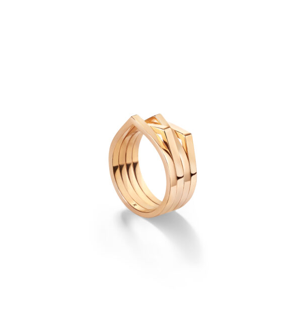 Repossi 4 Row Pink Gold Antifer Ring at Meridian Jewelers