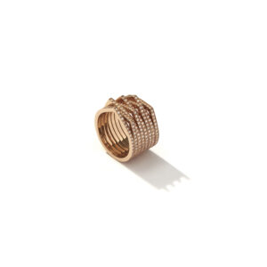 Repossi 8 Row Pink Gold Diamond Antifer Ring at Meridian Jewelers