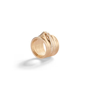 Repossi 10 Row Pink Gold Diamond Antifer Ring at Meridian Jewelers