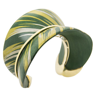 Silvia Furmanovich Marquetry Green Leaf Bracelet at Meridian Jewelers