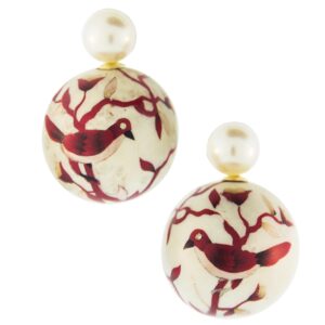 Silvia Furmanovich Red White Drop Earrings at Meridian Jewelers