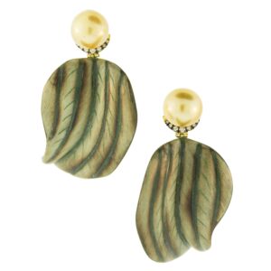 Silvia Furmanovich Marquetry Leaf Earrings at Meridian Jewelers