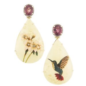 Silvia Furmanovich Marquetry Pink Tourmaline Earrings at Meridian Jewelers